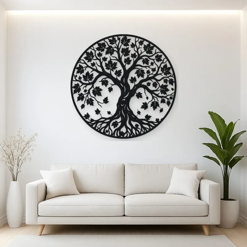 Autumn Leaf Tree Metal Wall Art | Botanical Metal Wall Decor