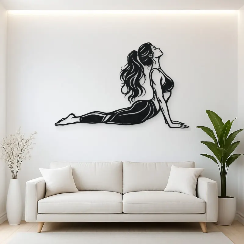 Cobra Pose Flow Metal Wall Art | Movement Silhouette Decor