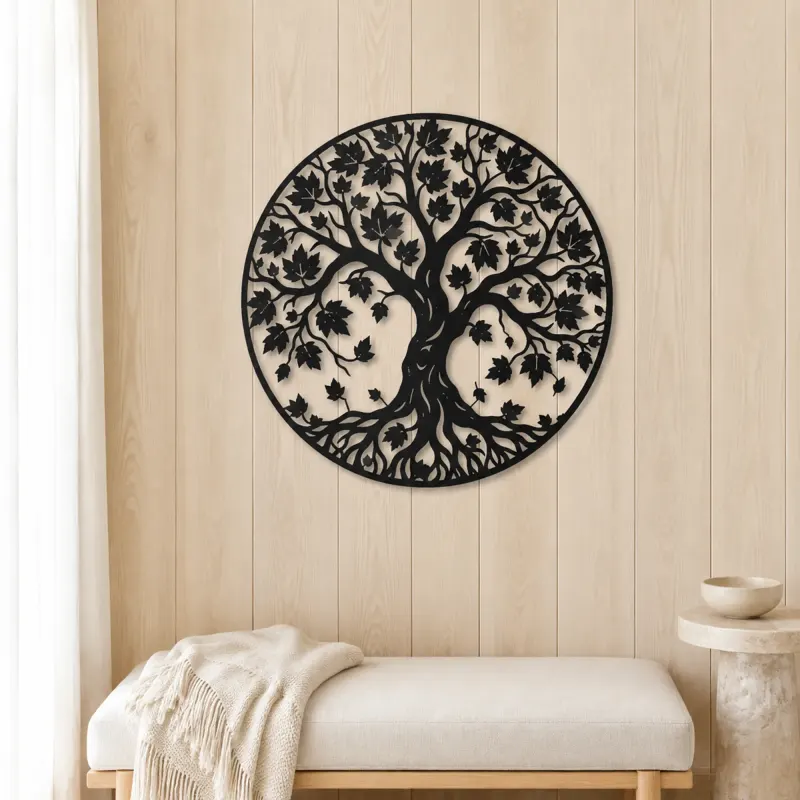 Autumn Leaf Tree Metal Wall Art | Botanical Metal Wall Decor - lifestyle view 5