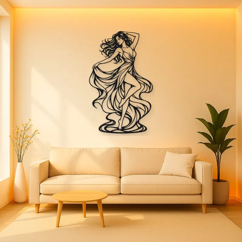 Freeform Dance Muse Metal Wall Art | Movement Silhouette Decor