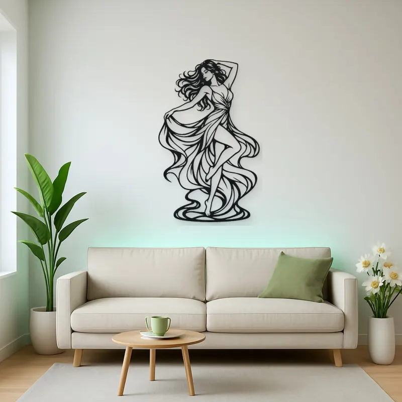 Freeform Dance Muse Metal Wall Art | Movement Silhouette Decor