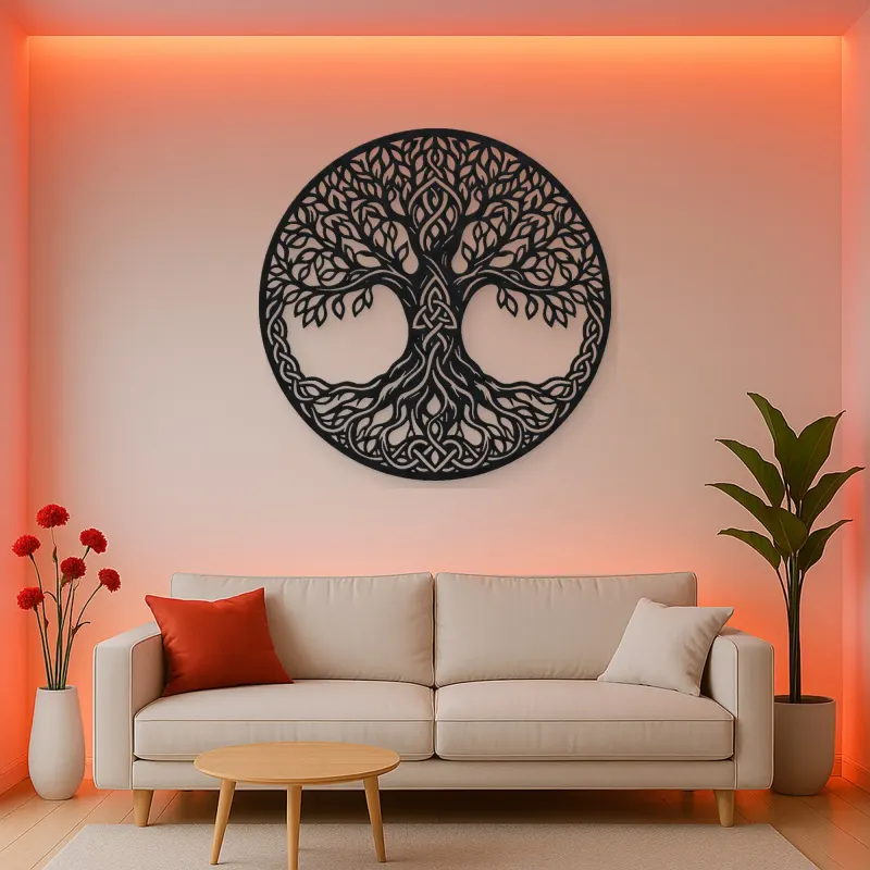 Celtic Roots Tree Metal Wall Art | Botanical Metal Wall Decor