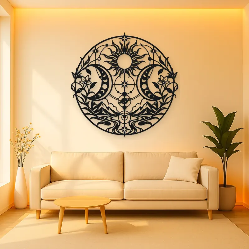Twin Crescent Balance Metal Wall Art | Modern Abstract Metal Decor