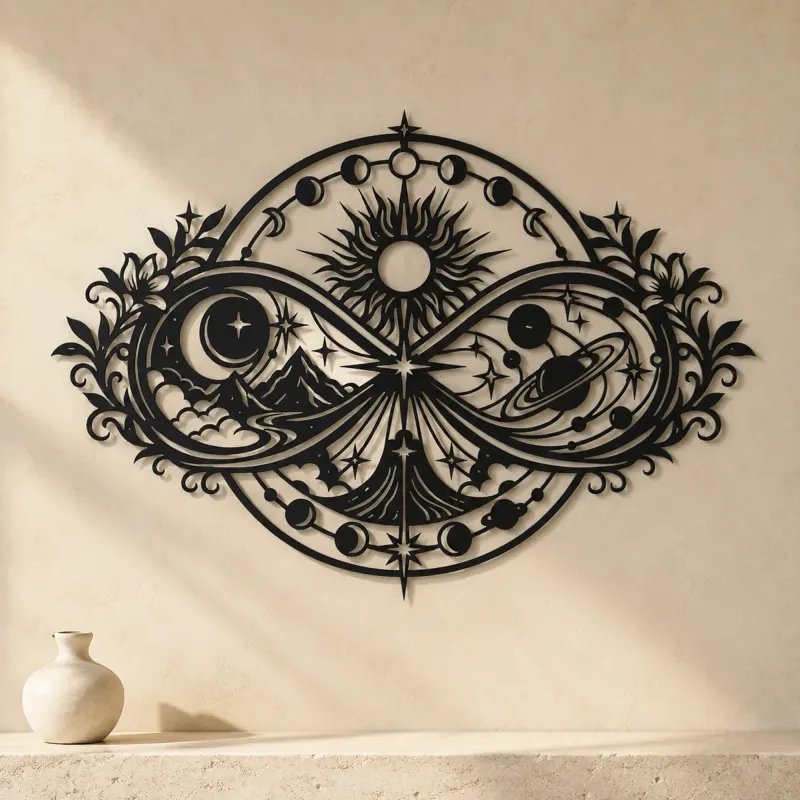 Infinite Celestial Loop Metal Wall Art | Celestial Boho Wall Decor - lifestyle view 3