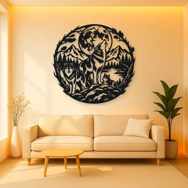 Wolf Moon Arc Metal Wall Art | Celestial Boho Wall Decor