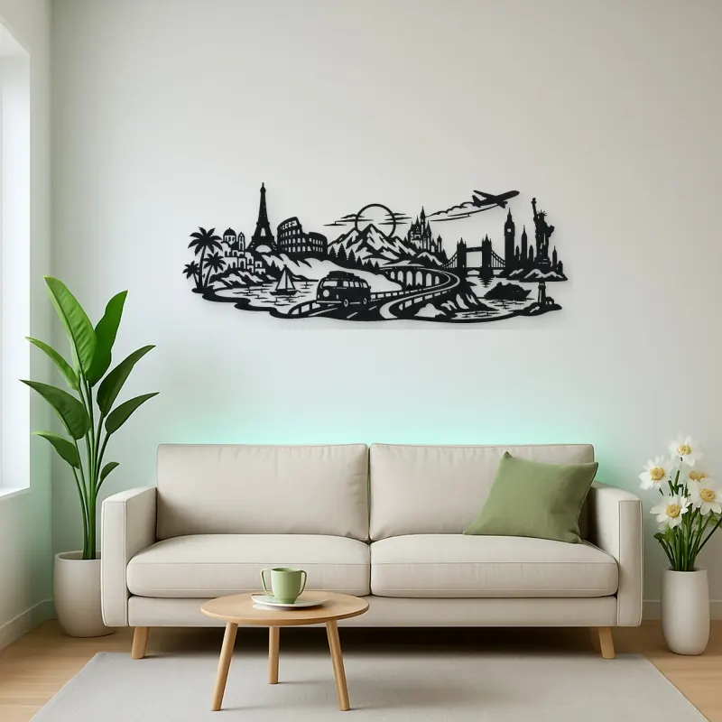 Road Trip Horizon Metal Wall Art | Travel and City Wall Decor