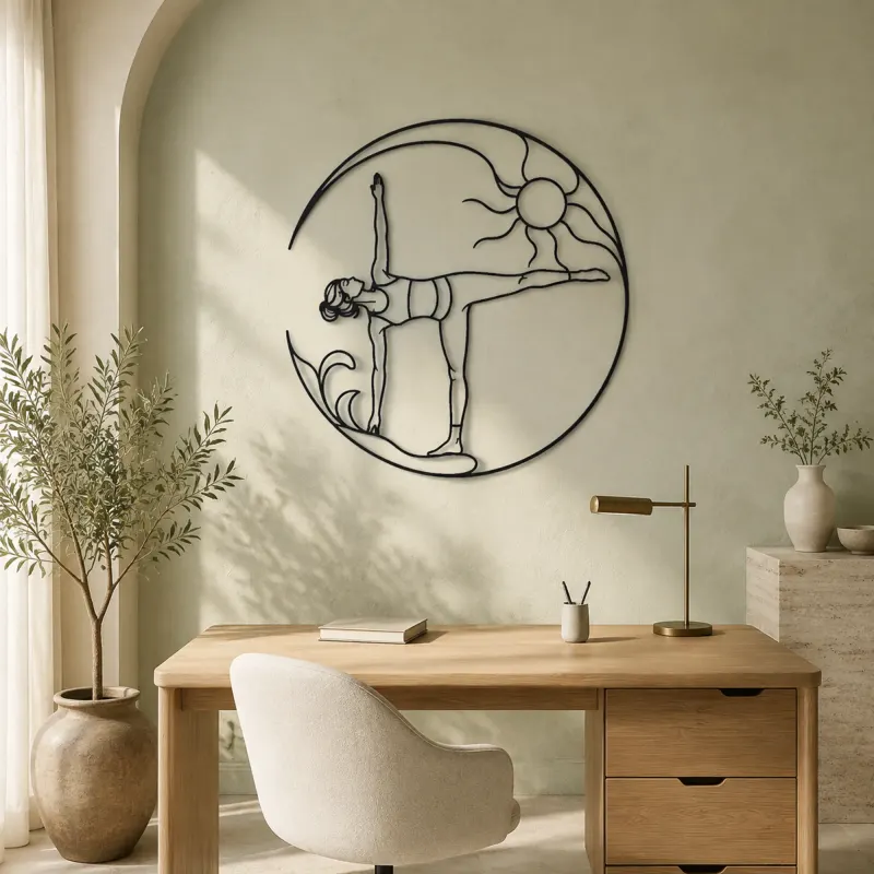 Half Moon Balance Metal Wall Art | Yoga and Meditation Wall Decor - lifestyle view 4