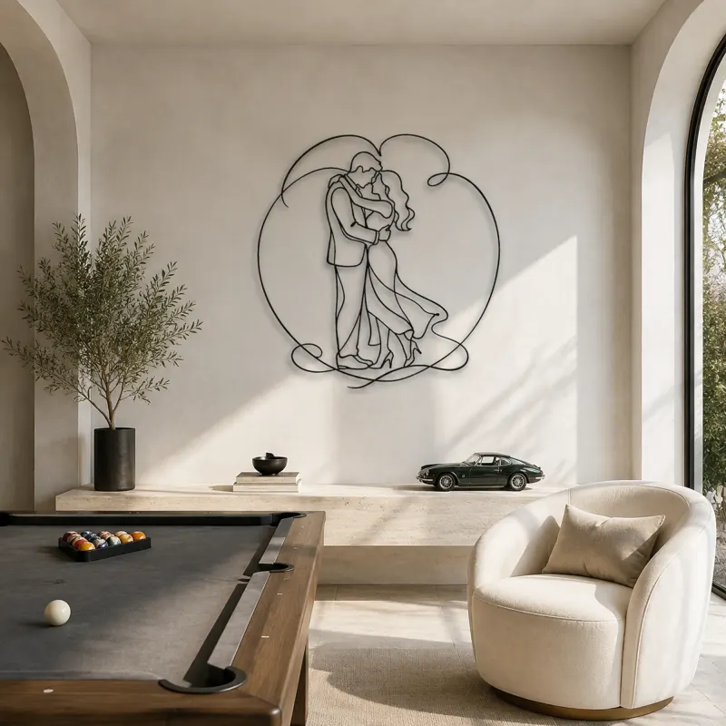 Anniversary Embrace Metal Wall Art | Romantic Couple Decor - lifestyle view 4