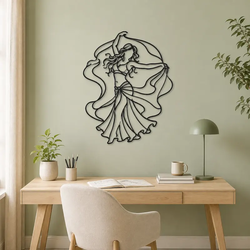 Belly Dance Silhouette Metal Wall Art | Dance Silhouette Wall Decor - lifestyle view 4