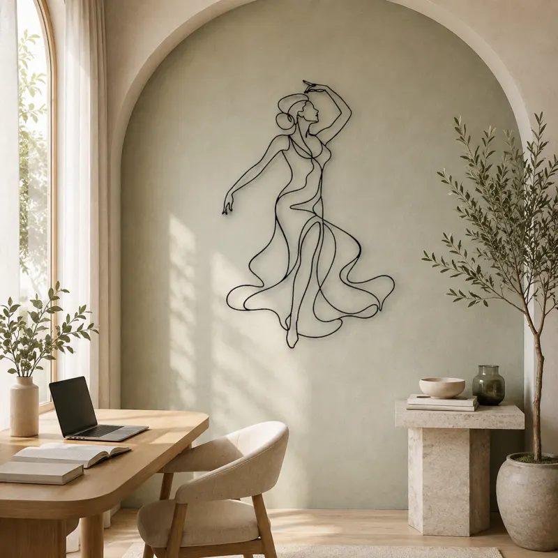 Sensual Line Dancer Metal Wall Art | Dance Silhouette Wall Decor - lifestyle view 4