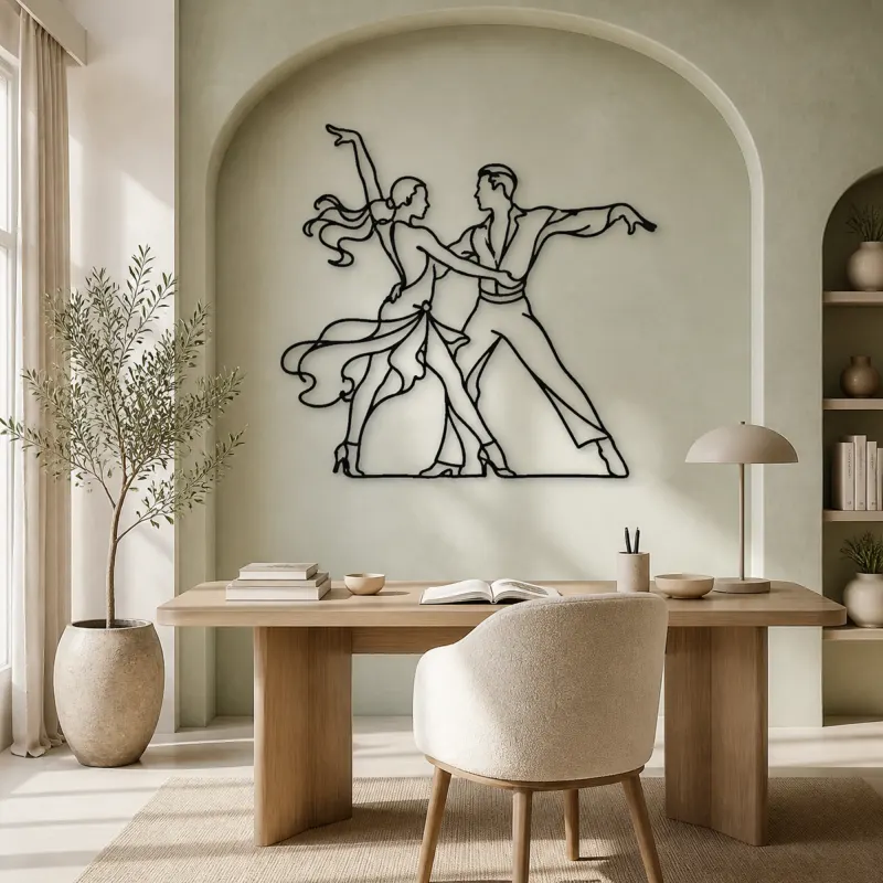 Cha Cha Pose Metal Wall Art | Couple Dance Wall Decor - lifestyle view 4