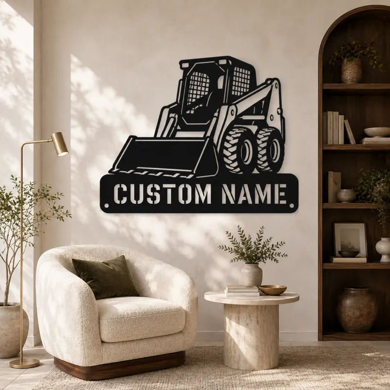 Personalized Skid Steer Loader Front Bucket Metal Wall Art - lifestyle view 5