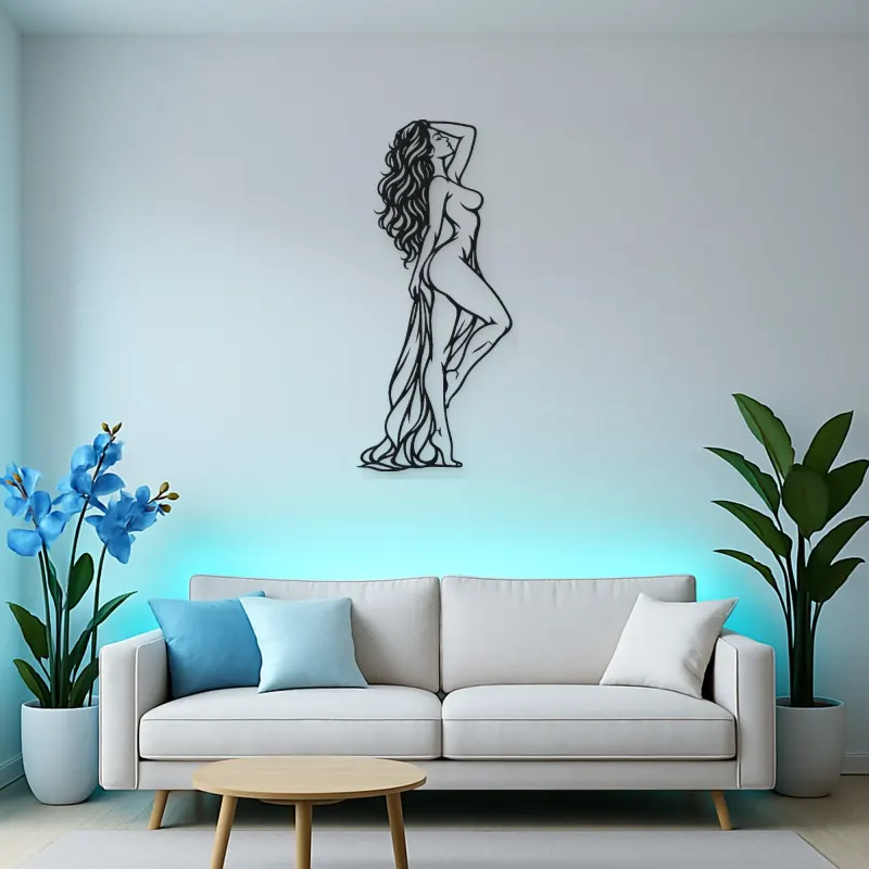 Confident Side Profile Metal Wall Art | Minimalist Woman Line Art