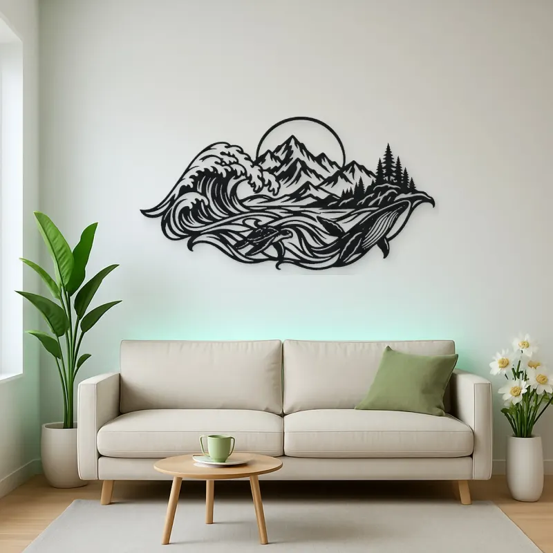 Ocean Mountain Fusion Metal Wall Art | Coastal and Nautical Wall Decor