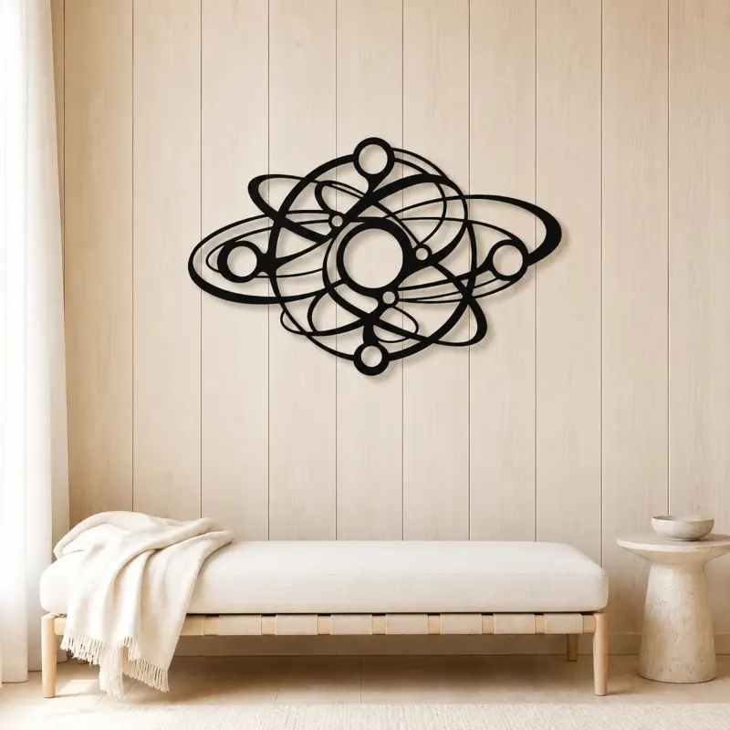 Orbiting Circle Harmony Metal Wall Art | Modern Abstract Metal Decor - lifestyle view 5