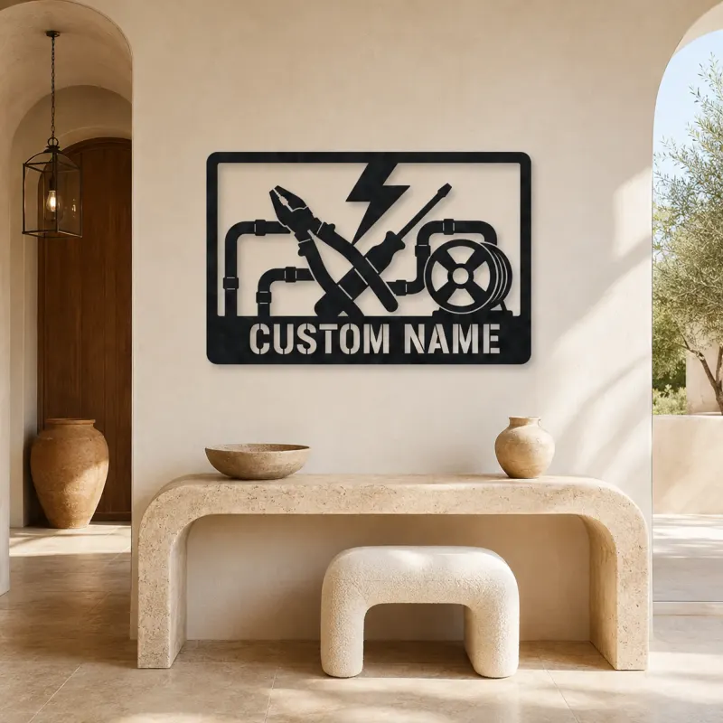 Personalized Electrician Tools Metal Wall Art - lifestyle view 3