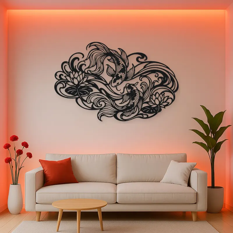 Koi Water Flow Metal Wall Art | Coastal and Nautical Wall Decor