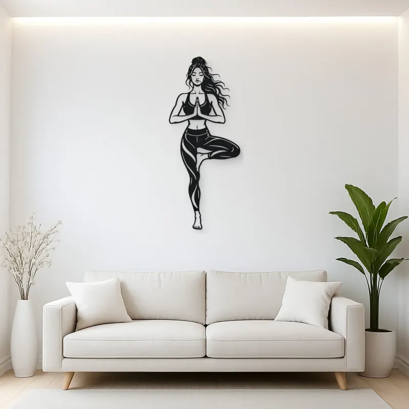 Tree Pose Balance Metal Wall Art | Movement Silhouette Decor