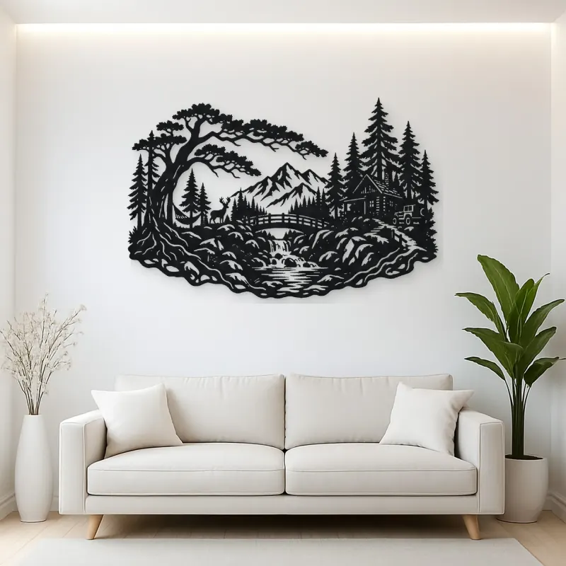 Secret Forest Bridge Metal Wall Art | Travel and City Wall Decor