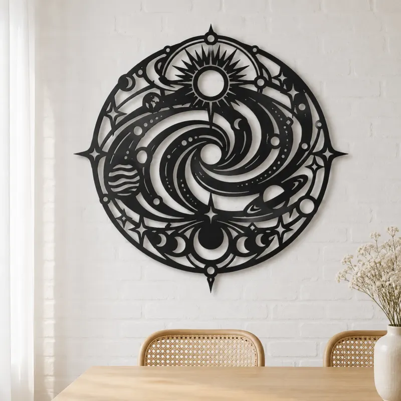Galaxy Spiral Emblem Metal Wall Art | Celestial Boho Wall Decor - lifestyle view 4