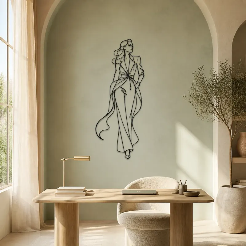 Runway Power Pose Metal Wall Art | Fashion Figure Wall Decor - lifestyle view 4