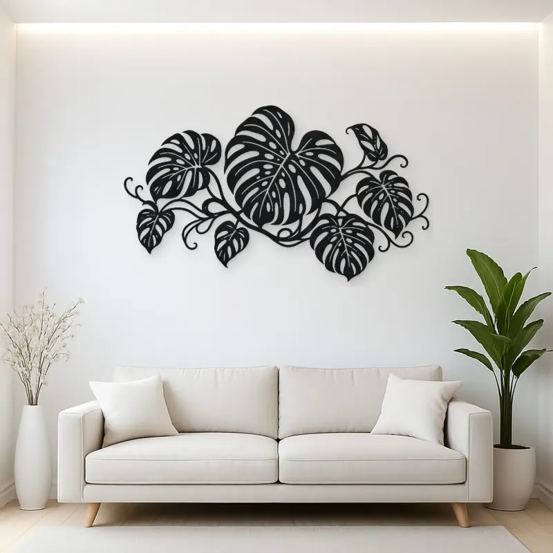 Monstera Leaf Rhythm Metal Wall Art | Botanical Metal Wall Decor