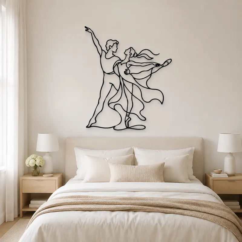 Ballet Pas De Deux Metal Wall Art | Couple Dance Wall Decor - lifestyle view 2