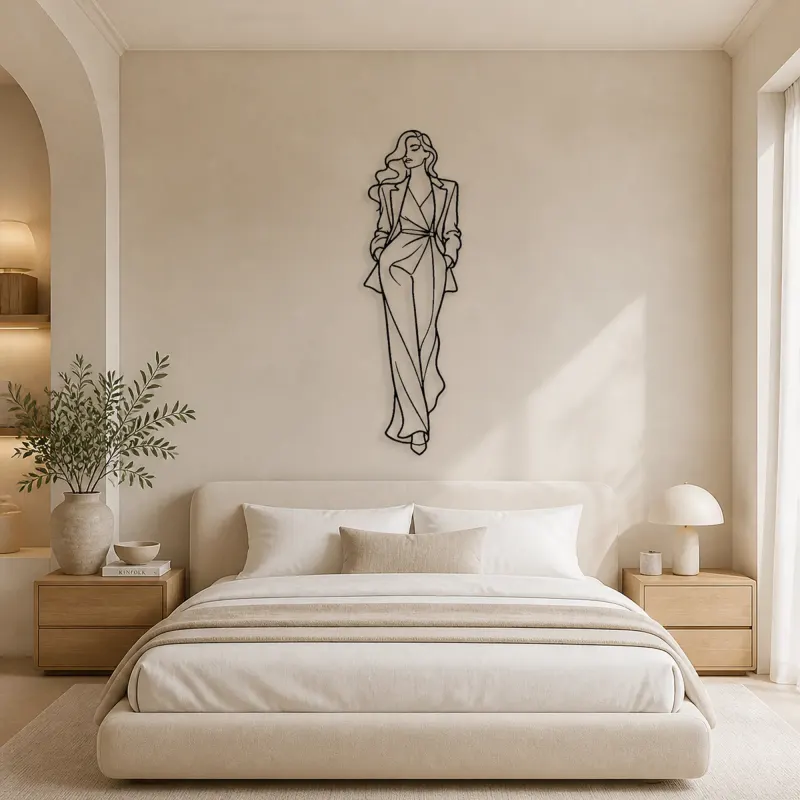 Fashion Frame Woman Metal Wall Art | Fashion Figure Wall Decor - lifestyle view 2