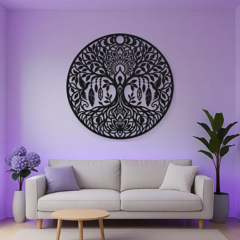 Tree Mandala Fusion Metal Wall Art | Botanical Metal Wall Decor