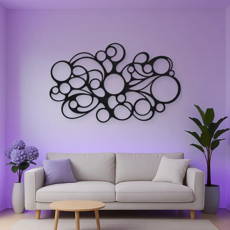Connected Bubble Field Metal Wall Art | Modern Abstract Metal Decor