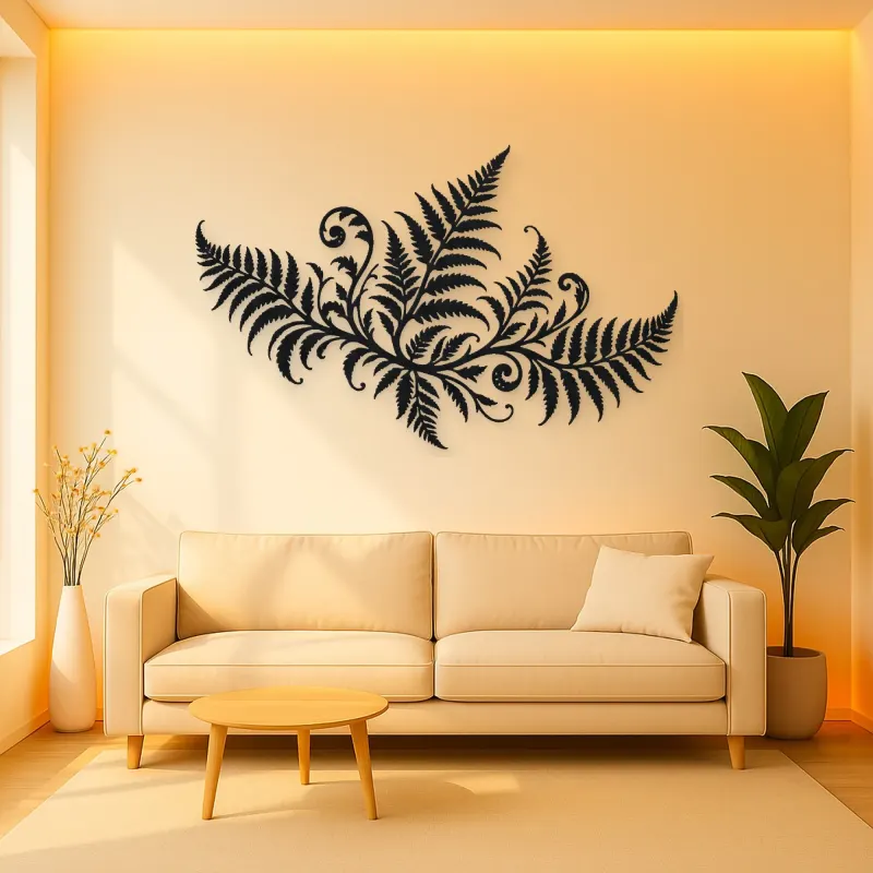 Fern Frond Wave Metal Wall Art | Coastal and Nautical Wall Decor