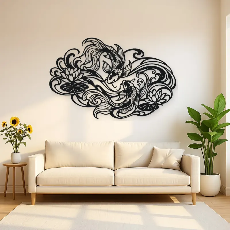 Koi Water Flow Metal Wall Art | Coastal and Nautical Wall Decor