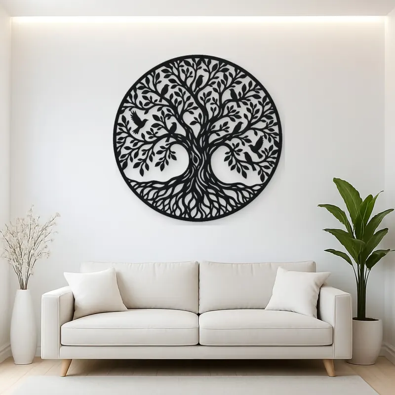 Tree with Birds Metal Wall Art | Wildlife Silhouette Decor