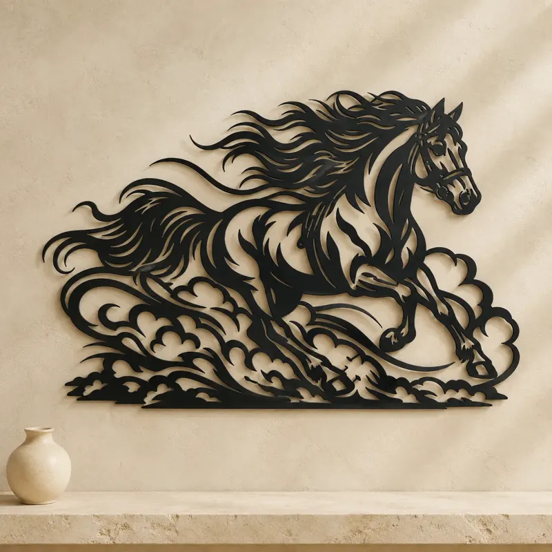 Galloping Dust Flow Metal Wall Art | Equestrian Wall Decor - lifestyle view 3