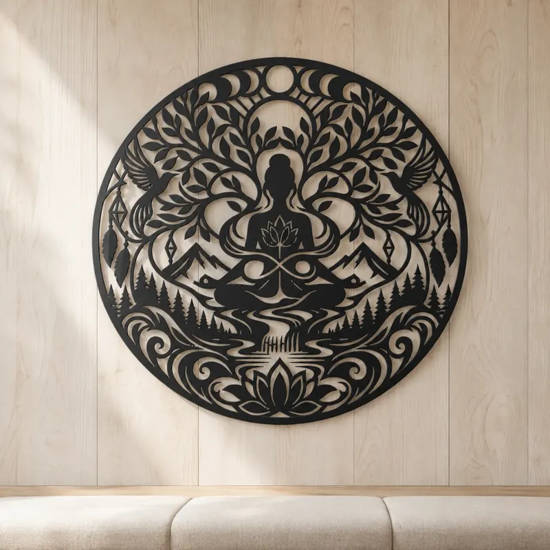 Infinite Peace Flow Metal Wall Art | Spiritual Boho Metal Decor - lifestyle view 5