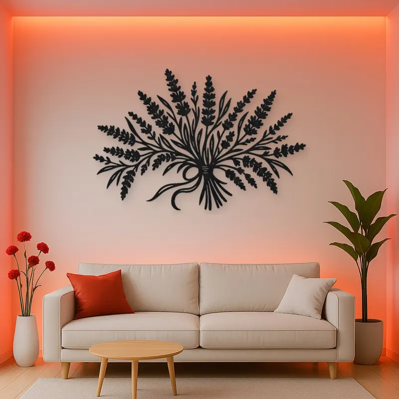 Lavender Bouquet Metal Wall Art | Botanical Metal Wall Decor
