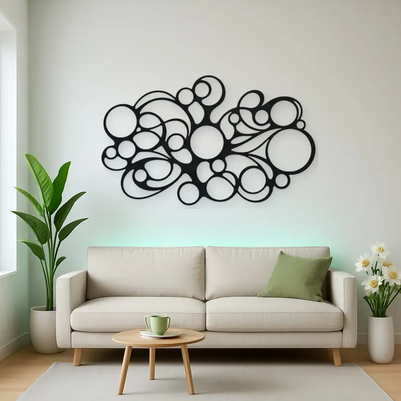 Connected Bubble Field Metal Wall Art | Modern Abstract Metal Decor