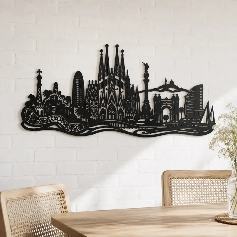 Barcelona Architecture Metal Wall Art | Travel and City Wall Decor - lifestyle view 4