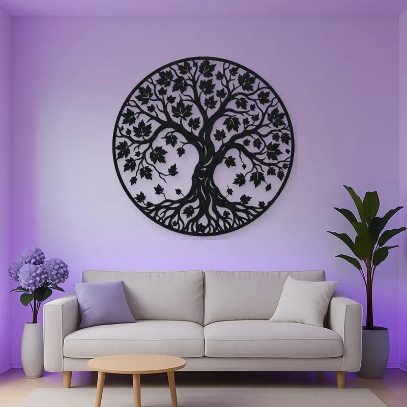 Autumn Leaf Tree Metal Wall Art | Botanical Metal Wall Decor