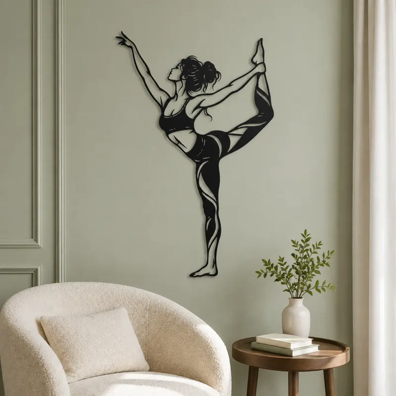 Dancer Pose Metal Wall Art | Movement Silhouette Decor - lifestyle view 2