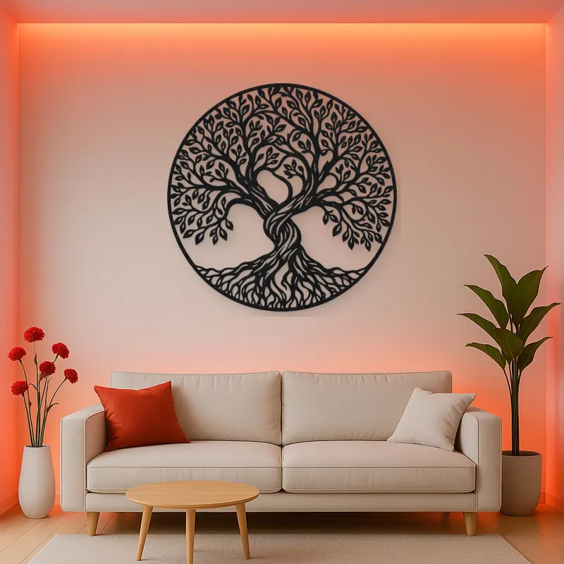Two Trees Embrace Metal Wall Art | Botanical Metal Wall Decor