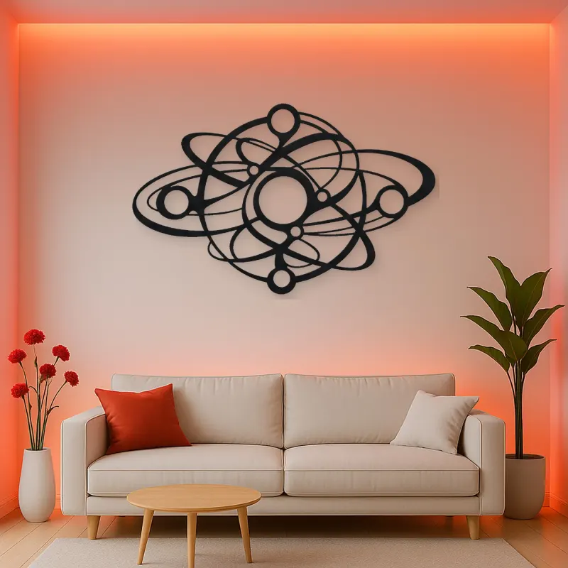 Orbiting Circle Harmony Metal Wall Art | Modern Abstract Metal Decor