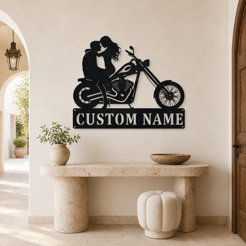 Personalized Chopper Couple Metal Wall Art - lifestyle view 3