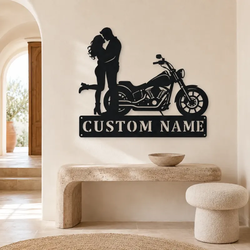 Personalized Cruiser Couple Metal Wall Art with Lifted Heel - lifestyle view 3