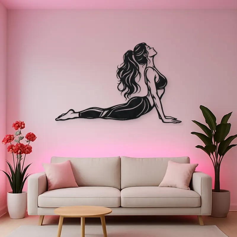 Cobra Pose Flow Metal Wall Art | Movement Silhouette Decor