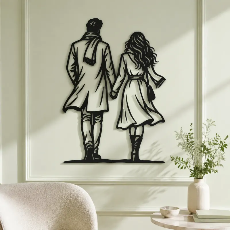 Evening Stroll Couple Metal Wall Art | Romantic Couple Decor - lifestyle view 2