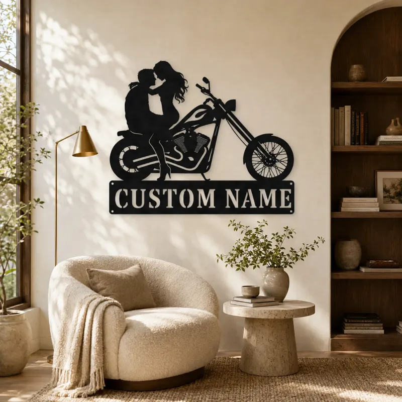 Personalized Chopper Couple Metal Wall Art - lifestyle view 5