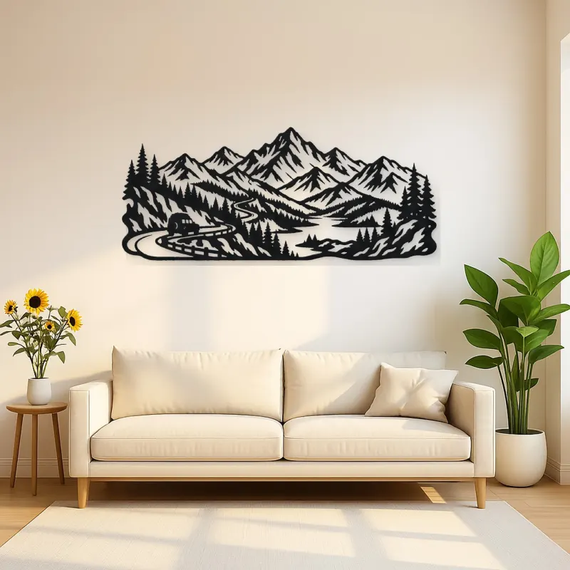 Mountain Road Journey Metal Wall Art | Travel and City Wall Decor