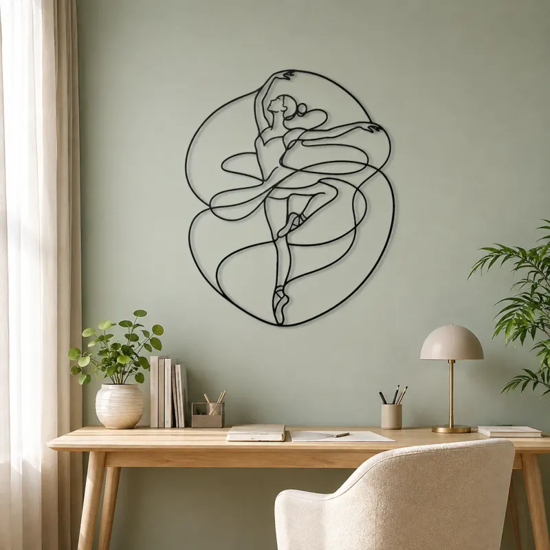 Ballet Pirouette Metal Wall Art | Dance Silhouette Wall Decor - lifestyle view 4