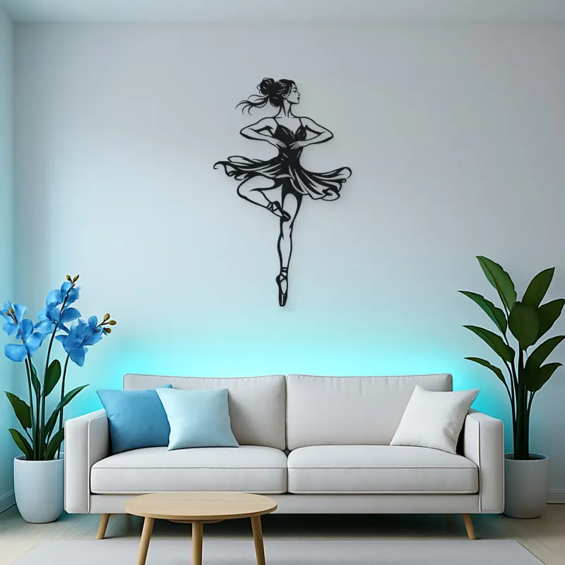 Ballet Pirouette Metal Wall Art | Movement Silhouette Decor